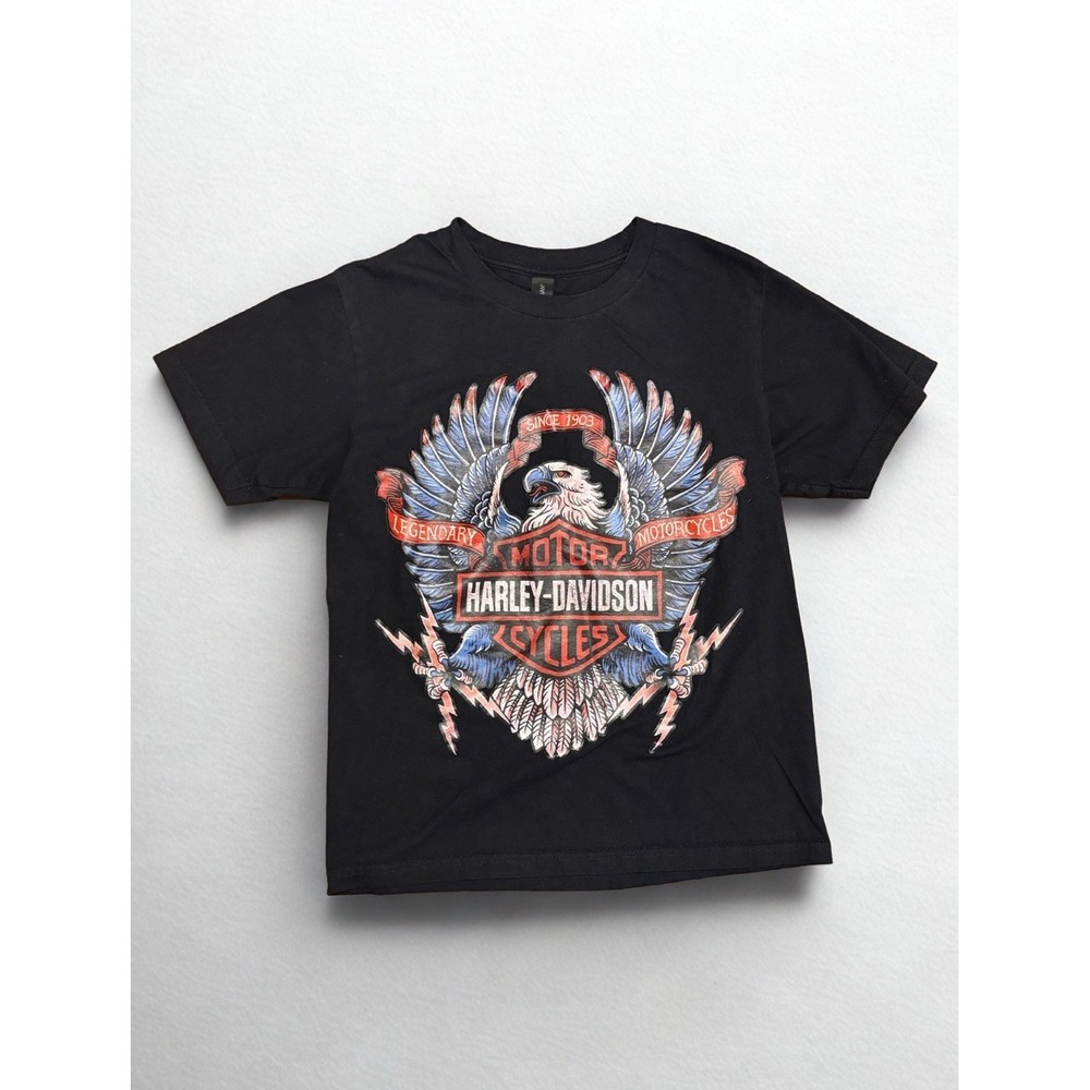 Gildan Premium Cotton T Shirt Women's Size S Harley Davidson Style Short Sleeve